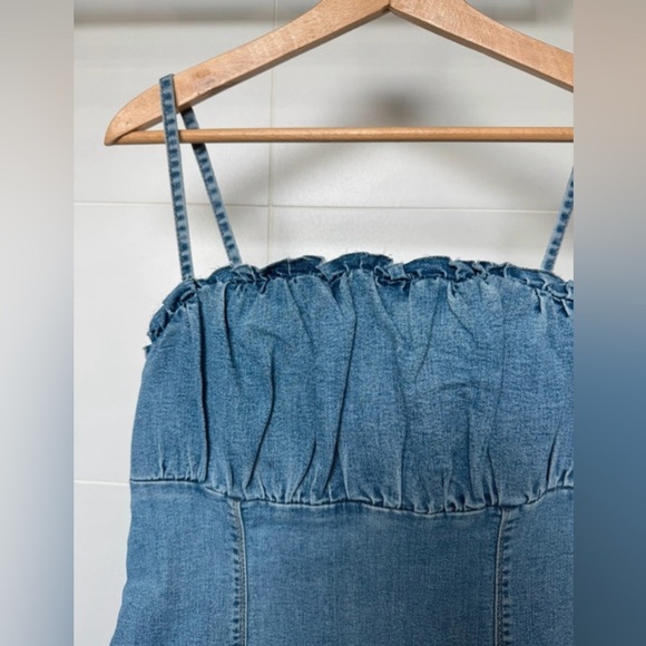 H&M Divided Denim Mini Dress with Spaghetti Straps - Size M - Picture 3 of 7